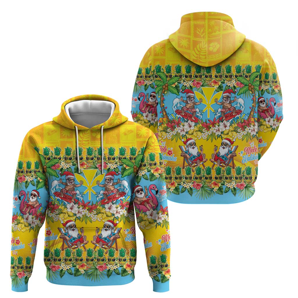 Hawaii Christmas Hoodie Mele Kalikimaka Tropical Vibes - Polynesian Pride