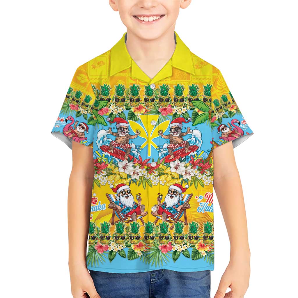 Hawaii Christmas Kid Hawaiian Shirt Mele Kalikimaka Tropical Vibes - Polynesian Pride