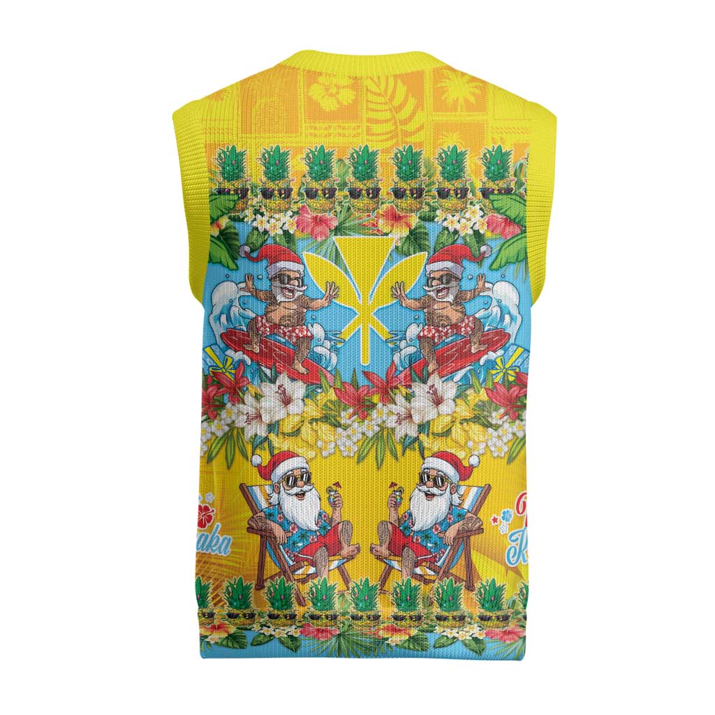 Hawaii Christmas Knitted V-Neck Vest Mele Kalikimaka Tropical Vibes LT05 - Polynesian Pride