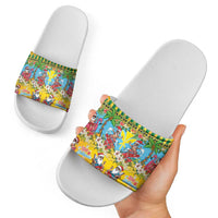 Hawaii Christmas Slide Sandals Mele Kalikimaka Tropical Vibes - Polynesian Pride