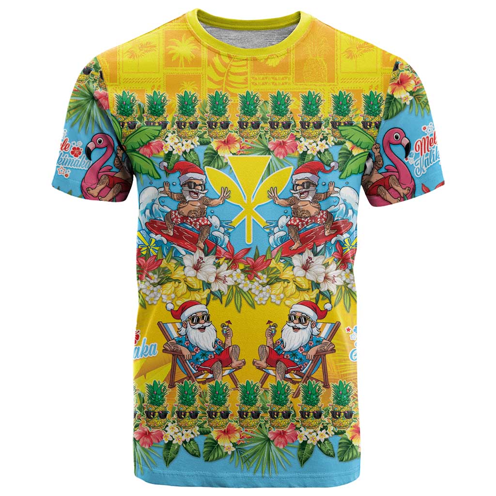 Hawaii Christmas T Shirt Mele Kalikimaka Tropical Vibes - Polynesian Pride