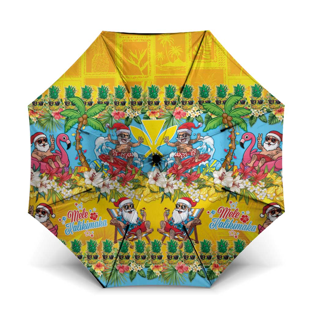 Hawaii Christmas Umbrella Mele Kalikimaka Tropical Vibes - Polynesian Pride