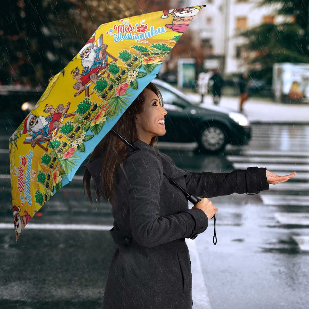 Hawaii Christmas Umbrella Mele Kalikimaka Tropical Vibes - Polynesian Pride