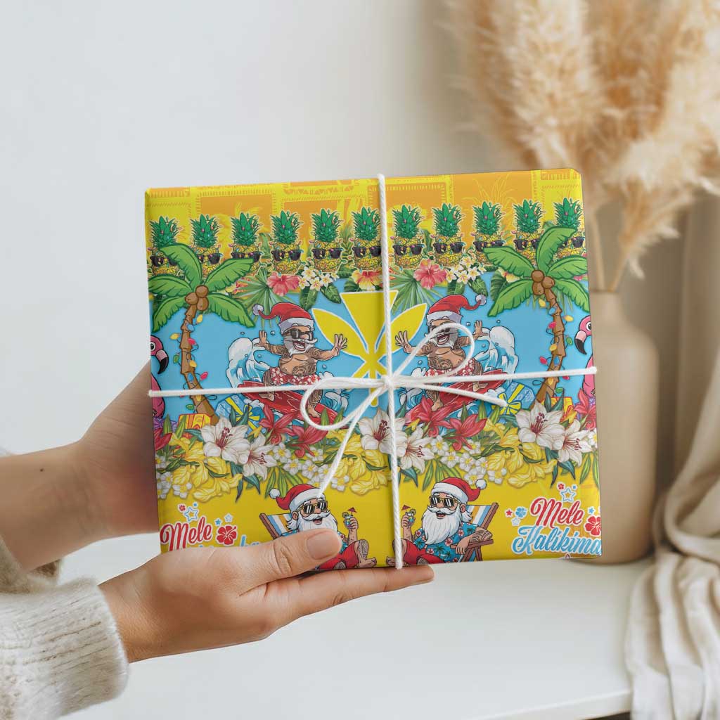 Hawaii Christmas Wrapping Paper Mele Kalikimaka Tropical Vibes - Polynesian Pride