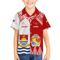 Personalised Tonga And Kiribati Hawaiian Shirt Coat Of Arms Polynesian Pattern LT05 - Polynesian Pride