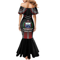 Personalised Samoa Black Saturday Family Matching Mermaid Dress and Hawaiian Shirt Samoan Warrior Tribal Pattern