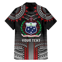 Personalised Samoa Black Saturday Family Matching Off Shoulder Short Dress and Hawaiian Shirt Samoan Warrior Tribal Pattern