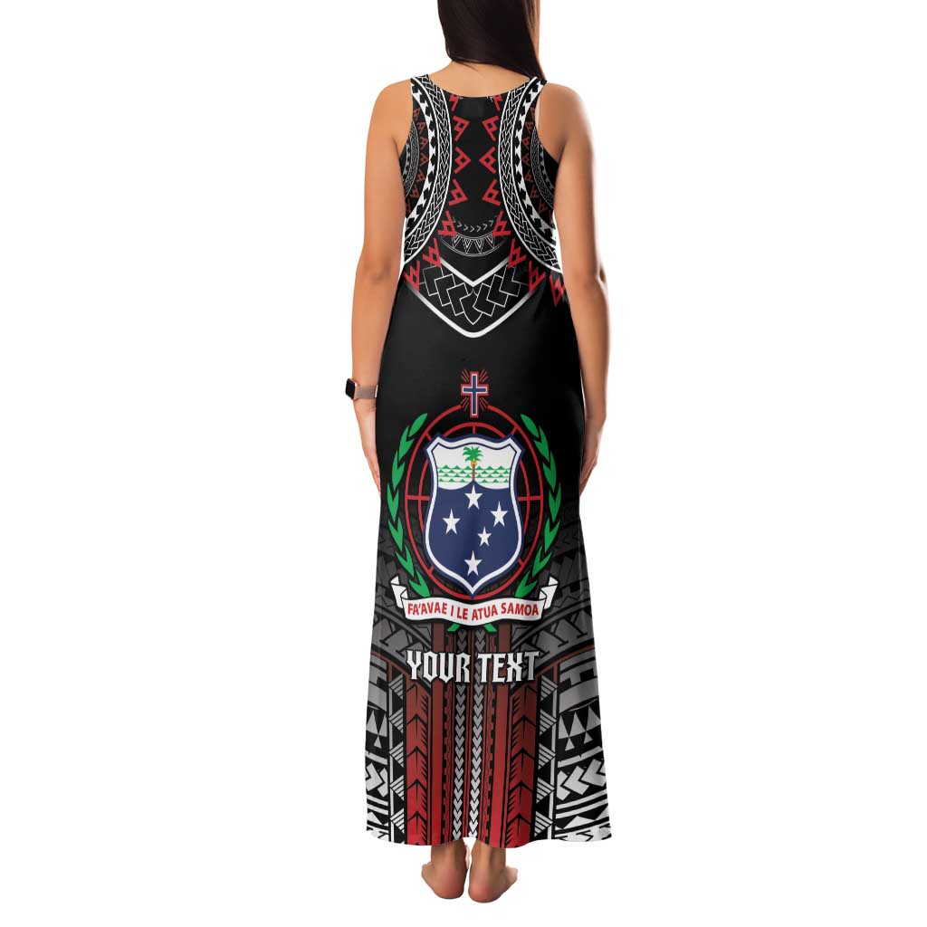 Personalised Samoa Black Saturday Family Matching Tank Maxi Dress and Hawaiian Shirt Samoan Warrior Tribal Pattern