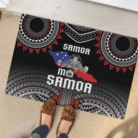 Samoa Black Saturday Rubber Doormat Samoan Warrior Tribal Pattern