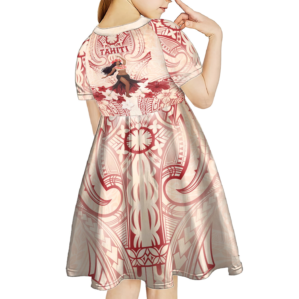 Tahiti Women's Day Kid Short Sleeve Dress With Polynesian Pattern LT05 - Polynesian Pride