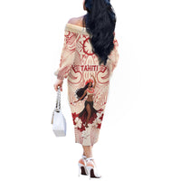 Tahiti Women's Day Off The Shoulder Long Sleeve Dress With Polynesian Pattern LT05 - Polynesian Pride