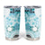 Samoa Siapo Pattern With Teal Hibiscus Tumbler Cup