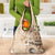 Samoa Siapo Pattern With Beige Hibiscus Grocery Bag