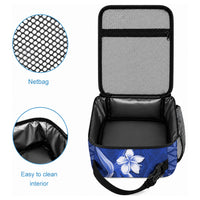 Samoa Siapo Pattern With Navy Hibiscus Lunch Bag