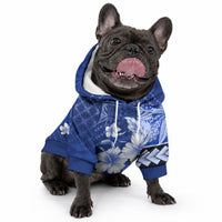 Samoa Siapo Pattern With Navy Hibiscus Pet Hoodie LT05 - Polynesian Pride
