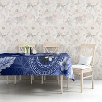 Samoa Siapo Pattern With Navy Hibiscus Tablecloth