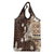Samoa Siapo Pattern With Brown Hibiscus Grocery Bag