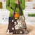 Samoa Siapo Pattern With Brown Hibiscus Grocery Bag