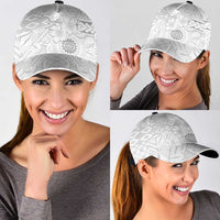 Samoa Siapo Pattern With White Hibiscus Classic Cap - Polynesian Pride