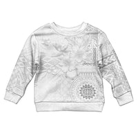 Samoa Siapo Pattern With White Hibiscus Kid Ugly Christmas Sweater