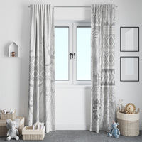 Samoa Siapo Pattern With White Hibiscus Window Curtain