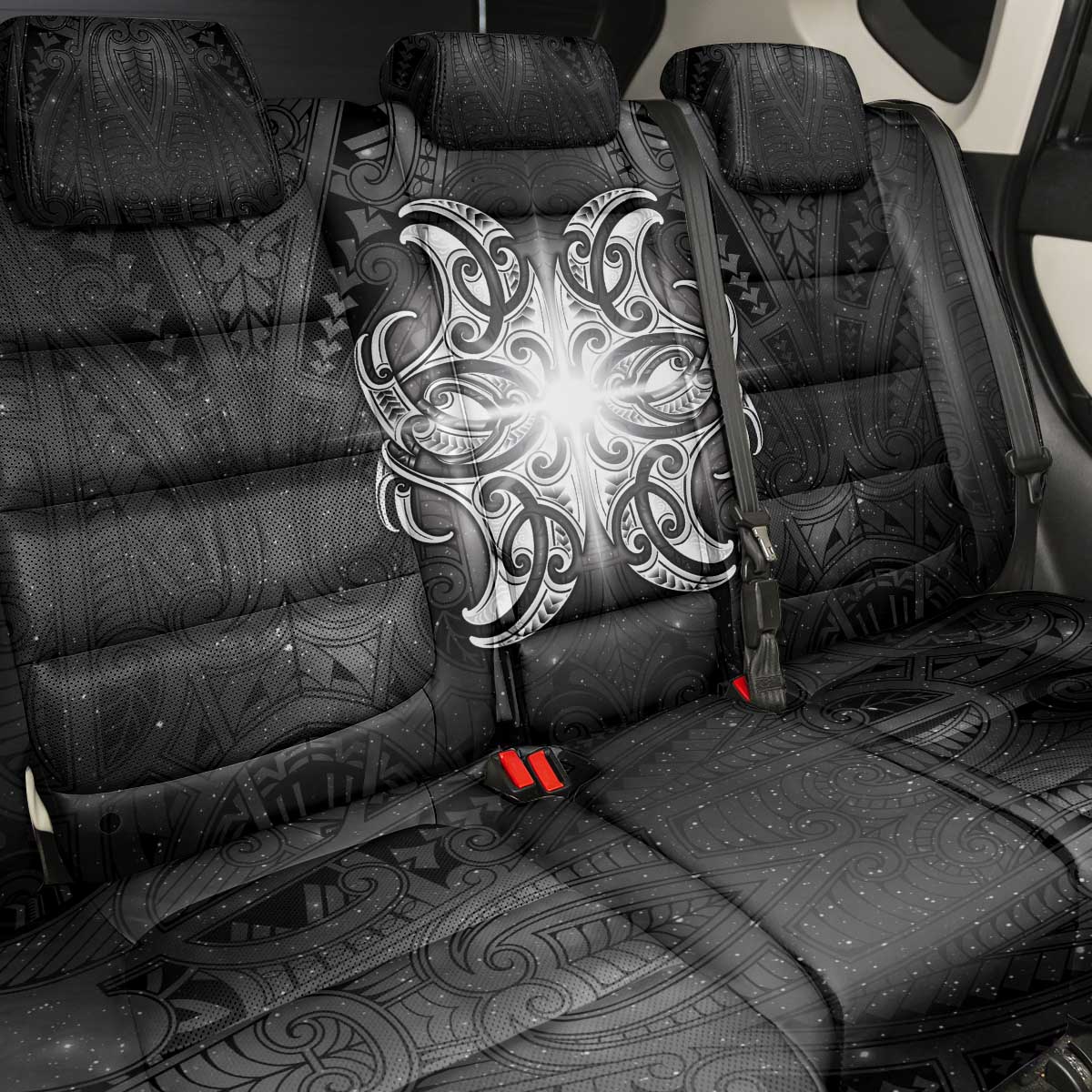 New Zealand Matariki Back Car Seat Cover Maori Moko Black Galaxy