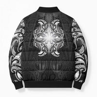 New Zealand Matariki Bomber Puffer Jacket Maori Moko Black Galaxy