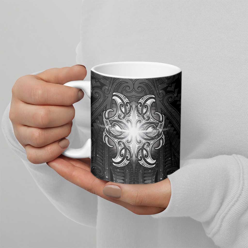 New Zealand Matariki Ceramic Mug Maori Moko Black Galaxy