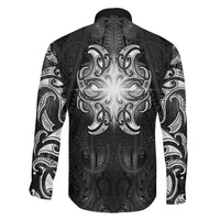 New Zealand Matariki Family Matching Off Shoulder Maxi Dress and Hawaiian Shirt Maori Moko Black Galaxy LT05 - Polynesian Pride