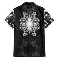 New Zealand Matariki Family Matching Summer Maxi Dress and Hawaiian Shirt Maori Moko Black Galaxy LT05 - Polynesian Pride