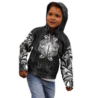 New Zealand Matariki Kid Hoodie Maori Moko Black Galaxy