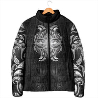 New Zealand Matariki Padded Jacket Maori Moko Black Galaxy
