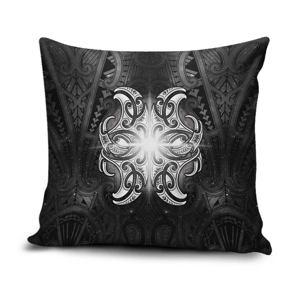 New Zealand Matariki Pillow Cover Maori Moko Black Galaxy LT05 Black - Polynesian Pride