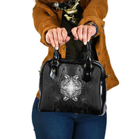 New Zealand Matariki Shoulder Handbag Maori Moko Black Galaxy
