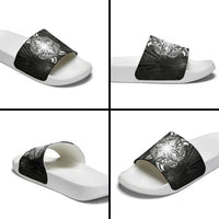 New Zealand Matariki Slide Sandals Maori Moko Black Galaxy