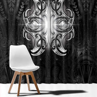 New Zealand Matariki Window Curtain Maori Moko Black Galaxy