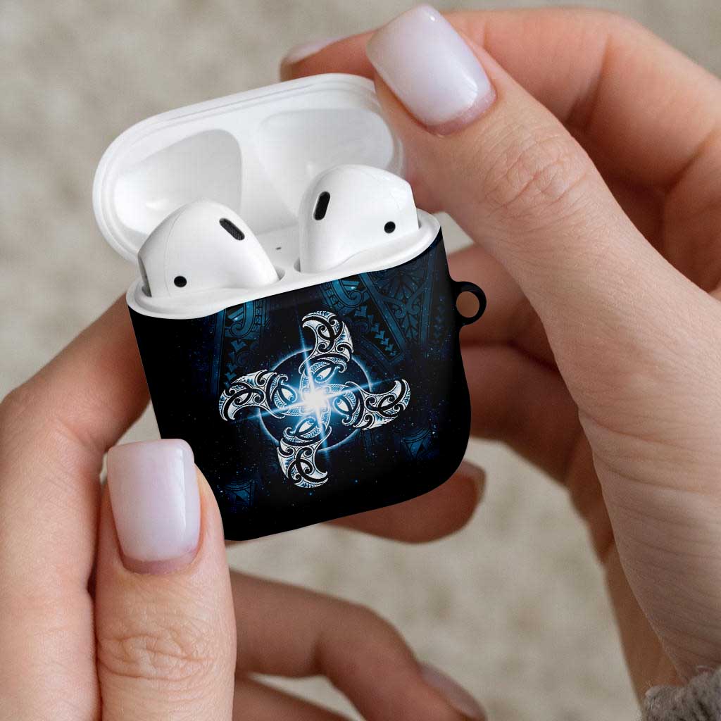 New Zealand Matariki Waita AirPods Case Maori Moko Dark Blue Galaxy