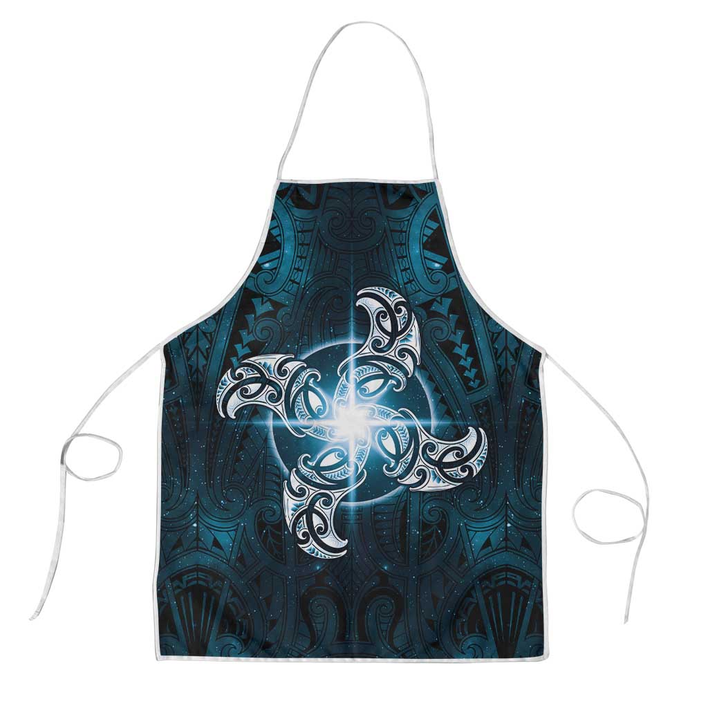 New Zealand Matariki Waita Apron Maori Moko Dark Blue Galaxy