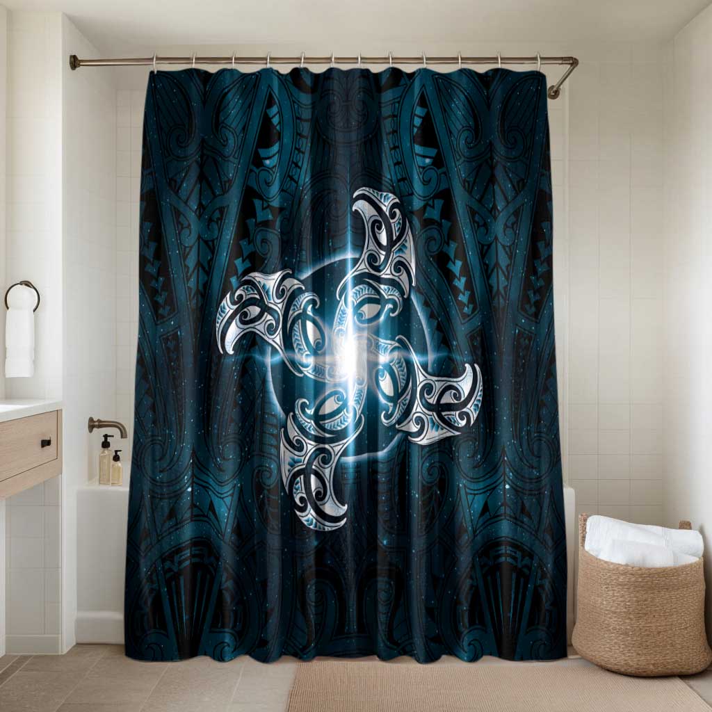 New Zealand Matariki Waita Bathroom Set Maori Moko Dark Blue Galaxy