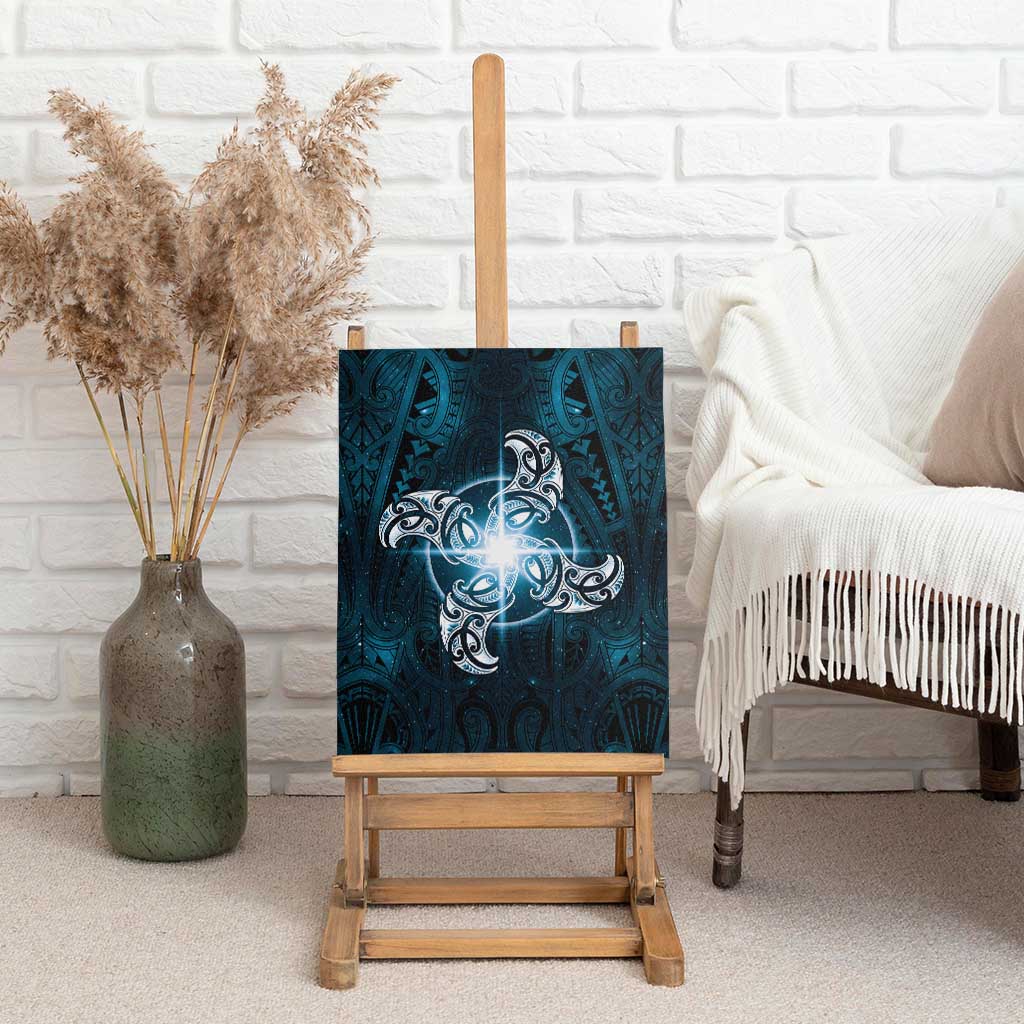 New Zealand Matariki Waita Canvas Wall Art Maori Moko Dark Blue Galaxy