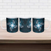 New Zealand Matariki Waita Ceramic Mug Maori Moko Dark Blue Galaxy