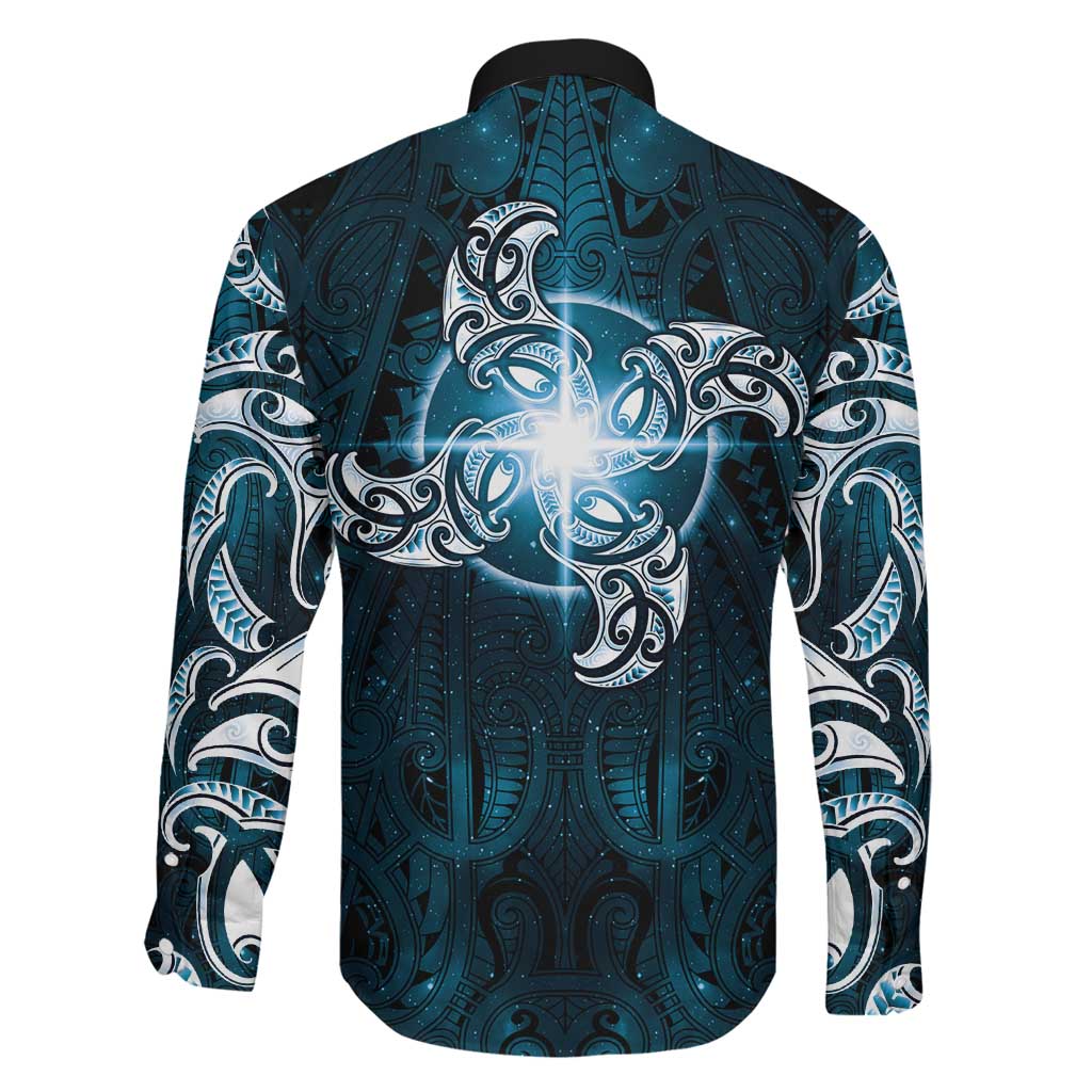 New Zealand Matariki Waita Family Matching Puletasi and Hawaiian Shirt Maori Moko Dark Blue Galaxy LT05 - Polynesian Pride
