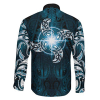 New Zealand Matariki Waita Family Matching Puletasi and Hawaiian Shirt Maori Moko Dark Blue Galaxy LT05 - Polynesian Pride