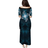 New Zealand Matariki Waita Family Matching Puletasi and Hawaiian Shirt Maori Moko Dark Blue Galaxy LT05 - Polynesian Pride