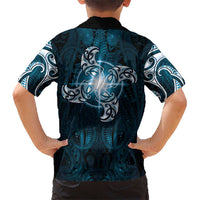 New Zealand Matariki Waita Family Matching Summer Maxi Dress and Hawaiian Shirt Maori Moko Dark Blue Galaxy LT05 - Polynesian Pride