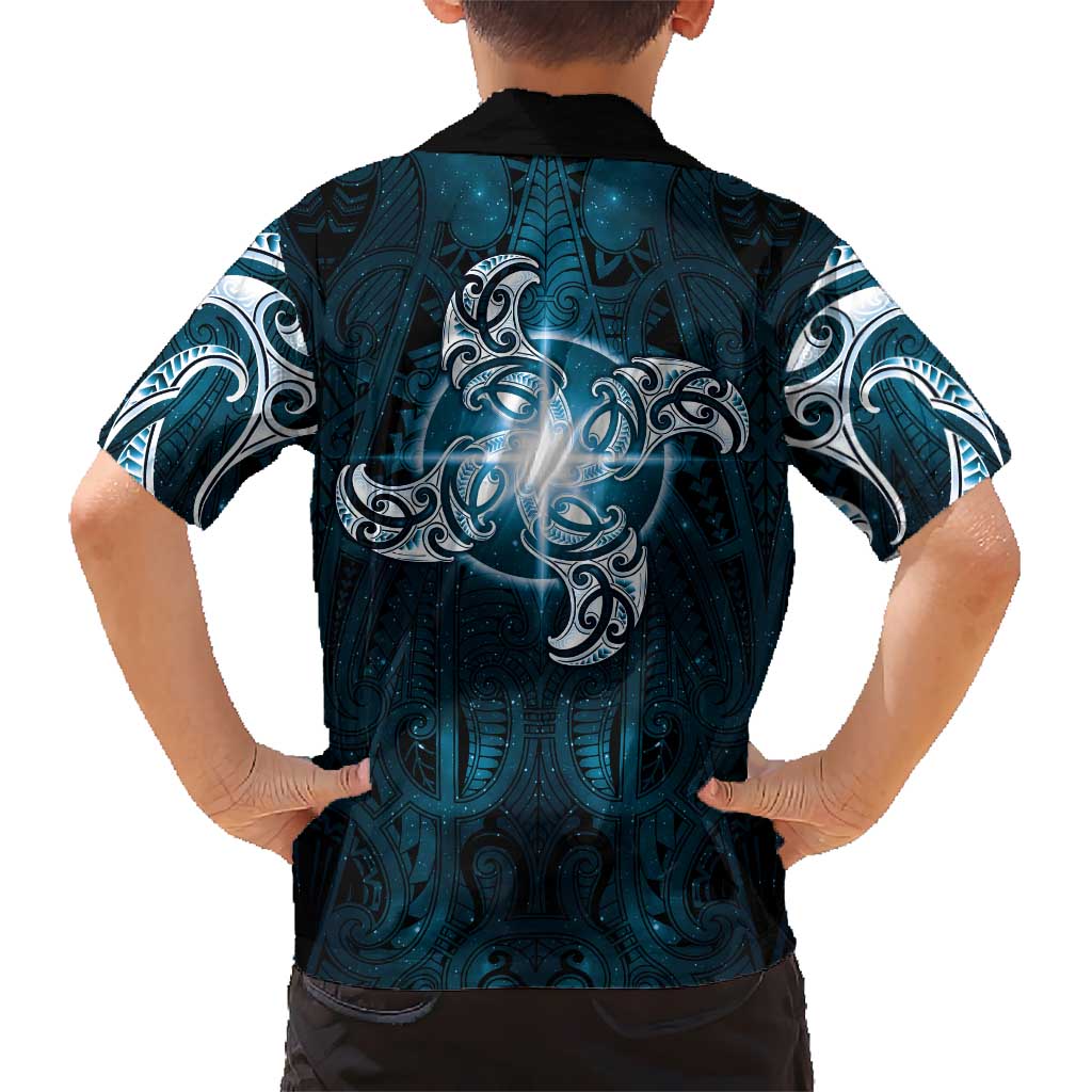New Zealand Matariki Waita Hawaiian Shirt Maori Moko Dark Blue Galaxy