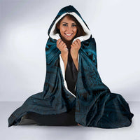 New Zealand Matariki Waita Hooded Blanket Maori Moko Dark Blue Galaxy