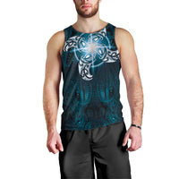 New Zealand Matariki Waita Men Tank Top Maori Moko Dark Blue Galaxy