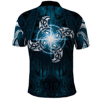 New Zealand Matariki Waita Polo Shirt Maori Moko Dark Blue Galaxy