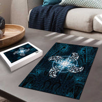 New Zealand Matariki Waita Puzzle Maori Moko Dark Blue Galaxy